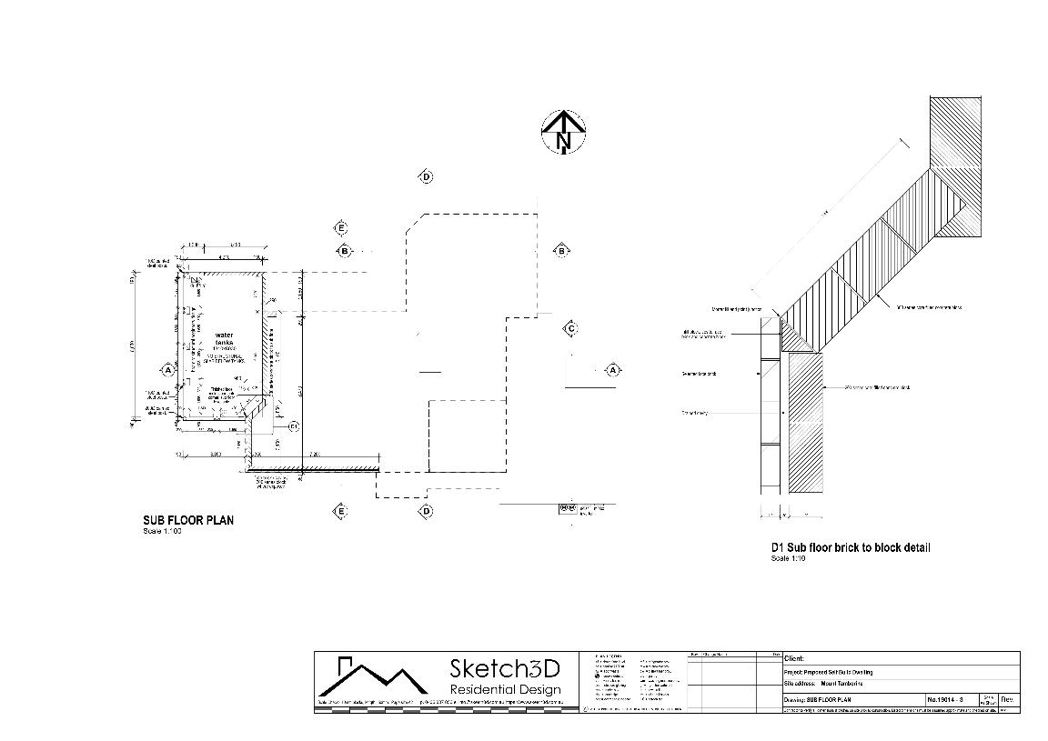 Owner build home plans - Tamborine Mountain - Sub floor plan