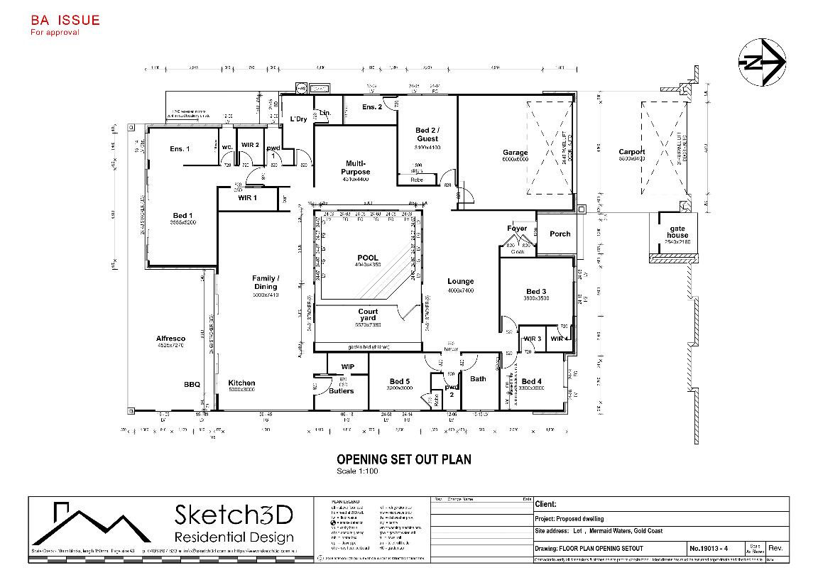 Draftsman - New home opening setout plans - Mermaid Waters, Gold Coast