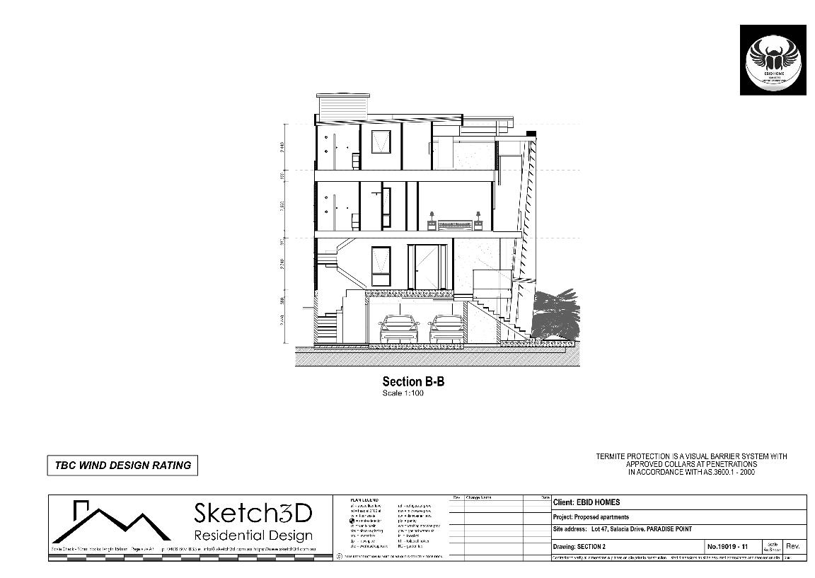 Draftsman - Apartment block design - Paradise Point, Gold Coast - Section BB