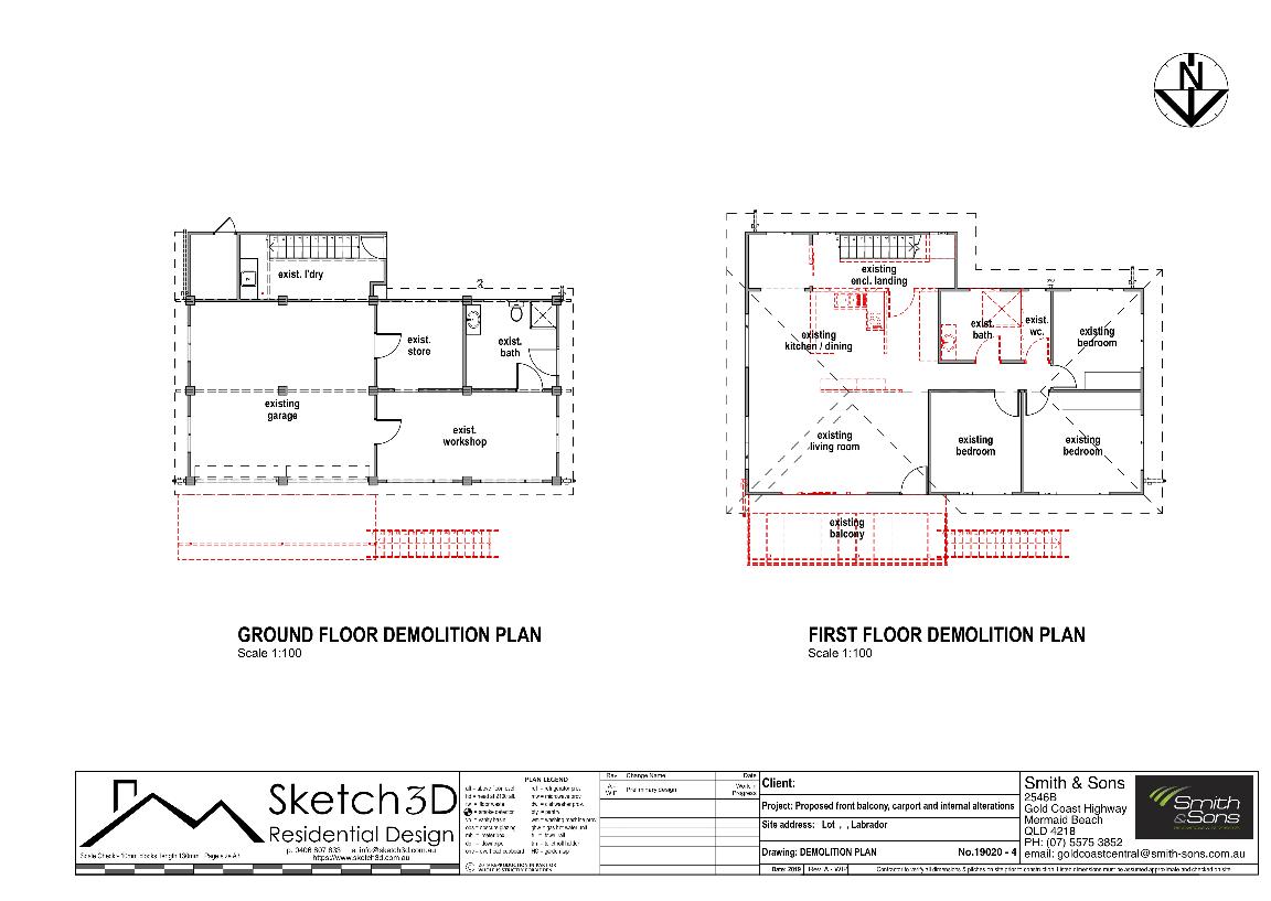 Existing house demolition plans - Gold Coast