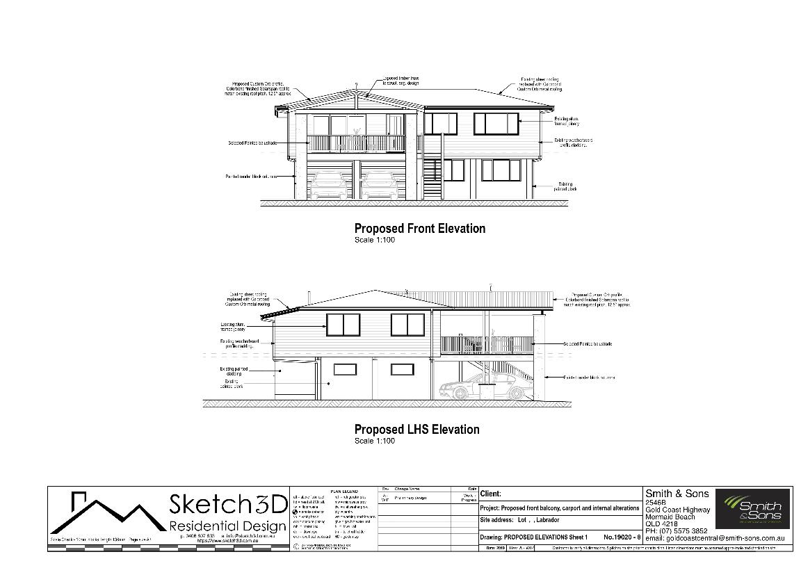 Draftsman - Proposed front and side home extension elevations