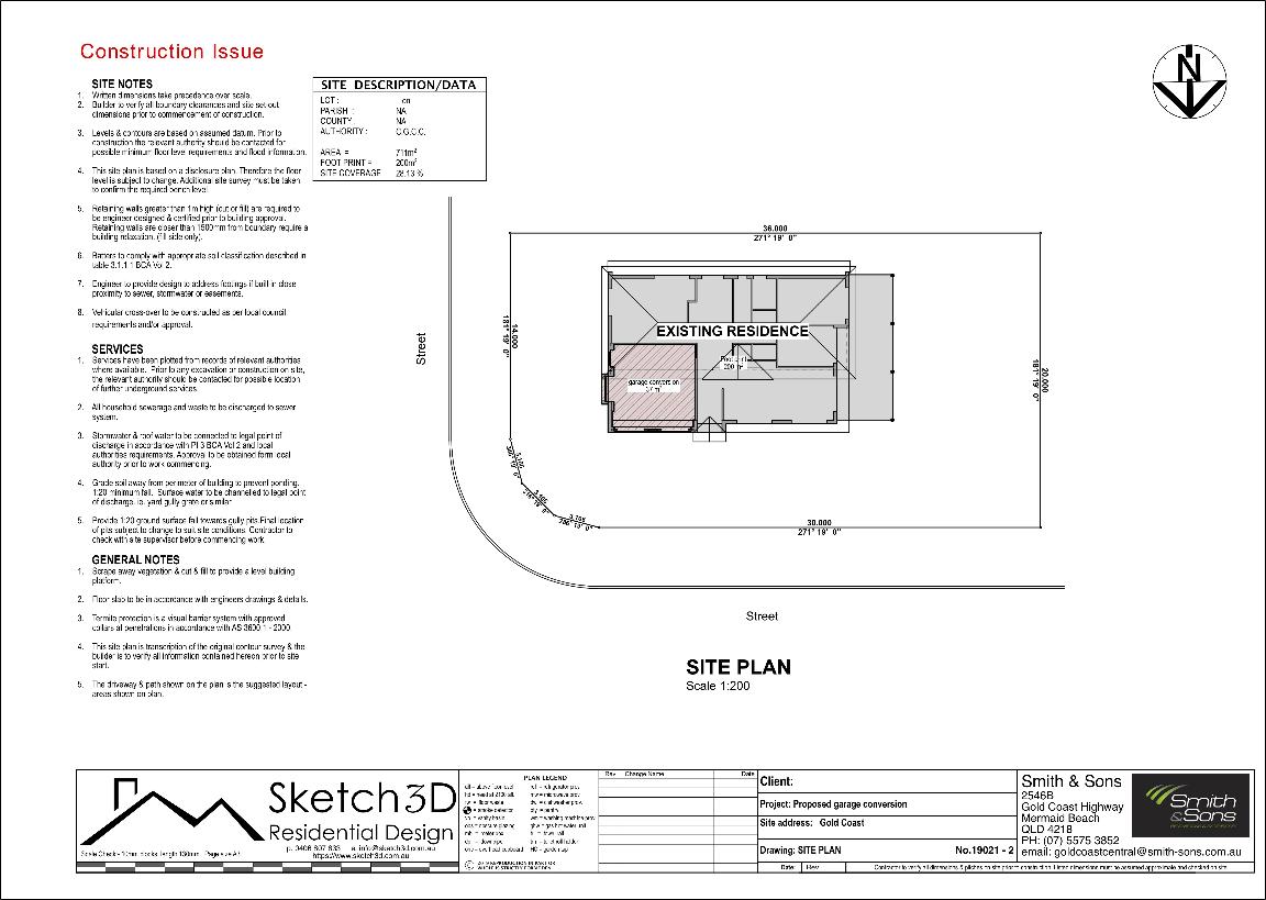 GoldCoast Garage Conversion Site Plan