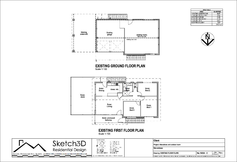 Raised deck and renovation plans Existing floor plans