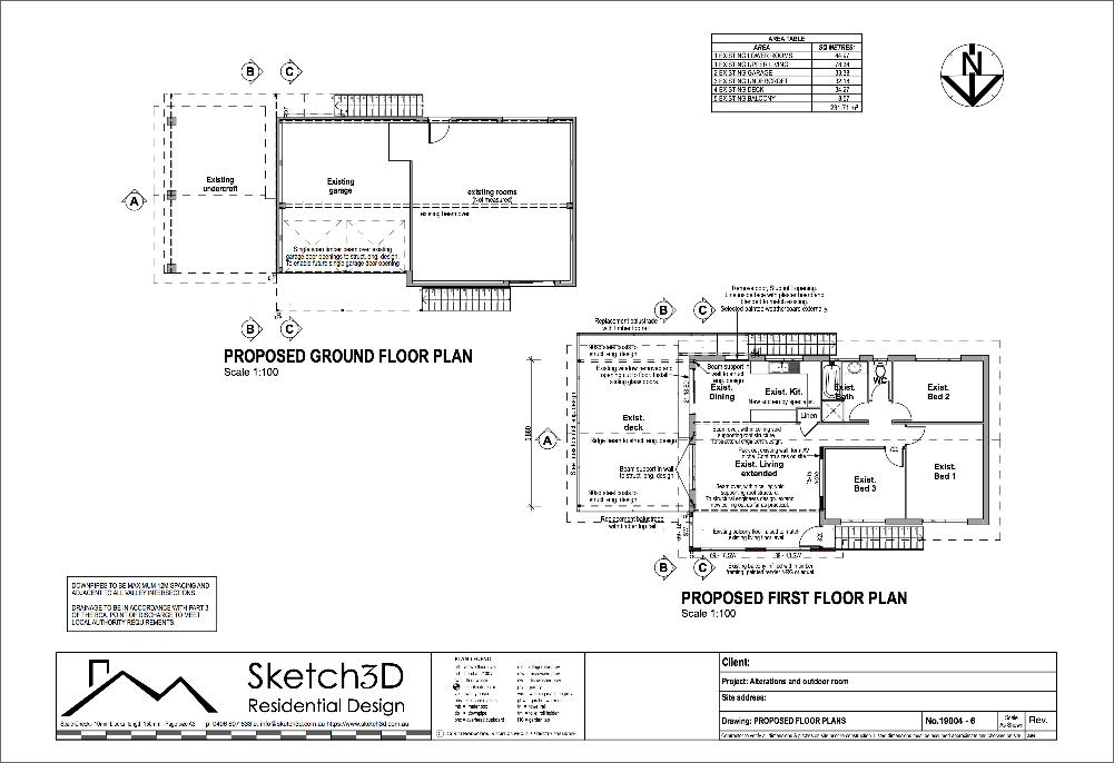 Raised deck and renovation plans Proposed floor plans