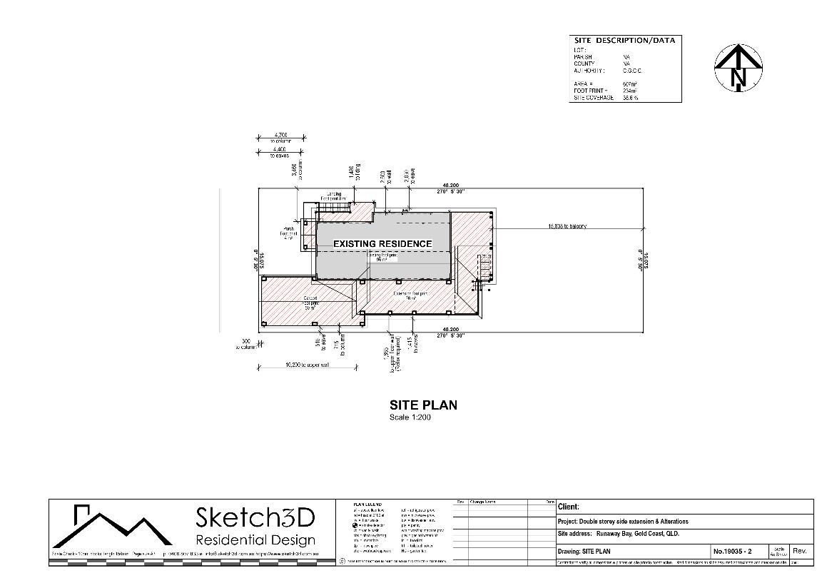 Gold Coast upper floor extension Site Plan, Runaway Bay