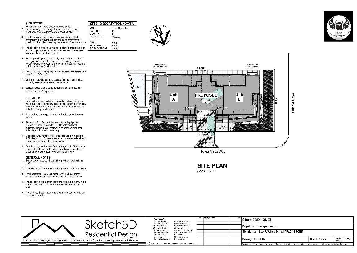 Draftsman site plan- Apartment block design - Paradise Point, Gold Coast