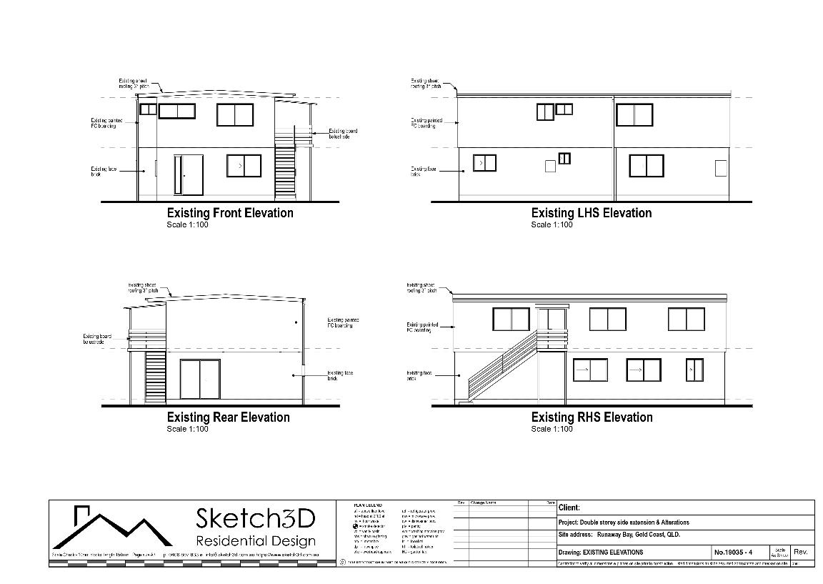 Existing house elevations - Gold Coast