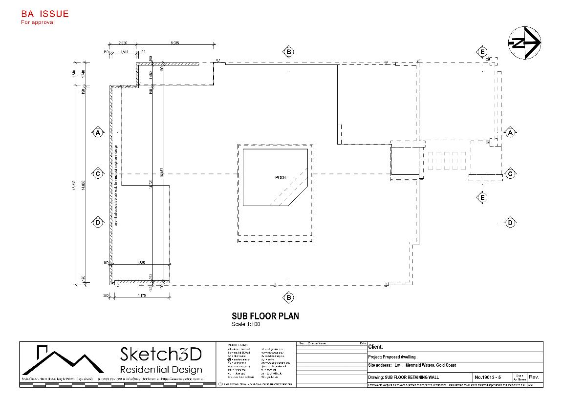 Draftsman Gold Coast, Sub floor plan, Newbuild house, Mermaid Waters, Gold Coast