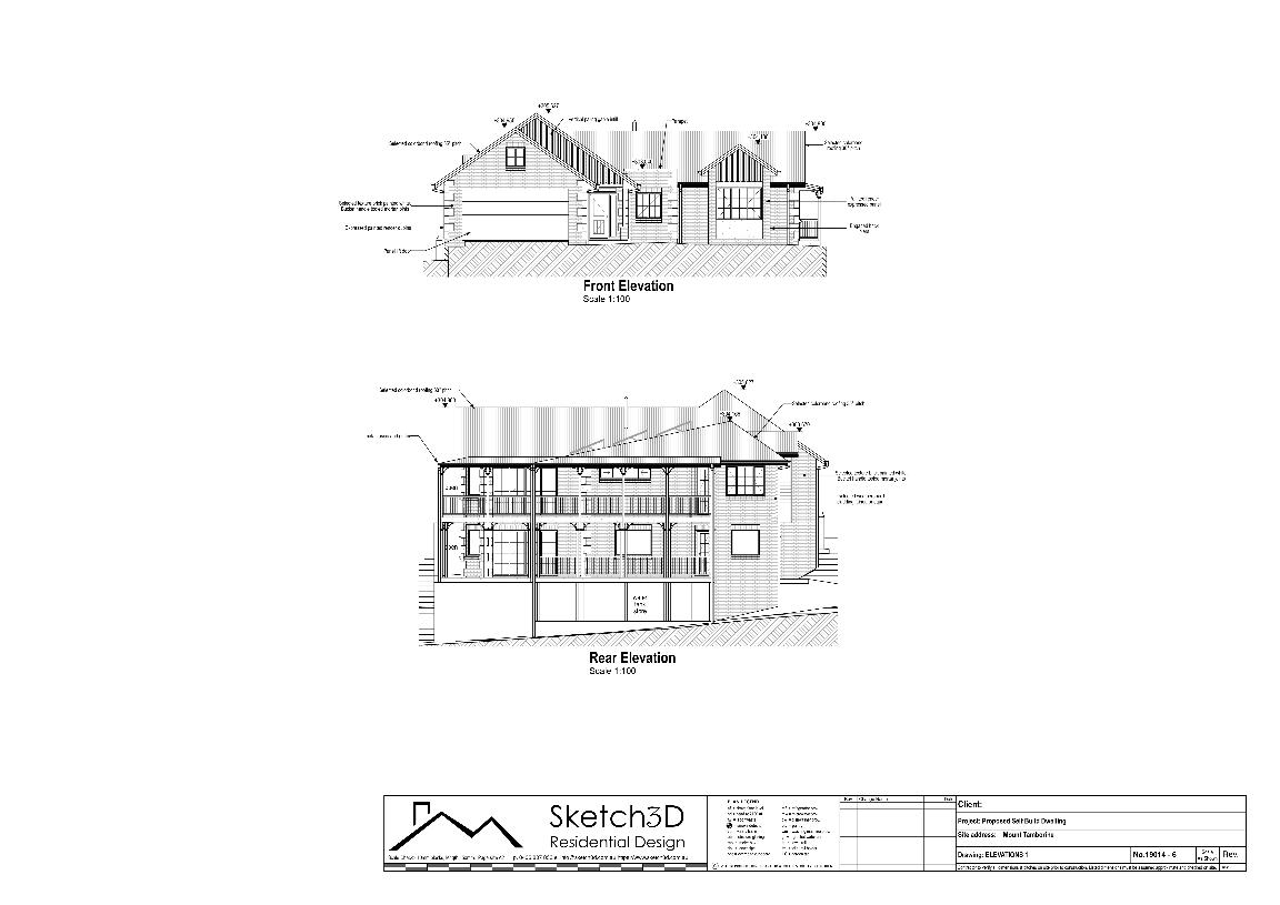 Draftsman - Front and rear home elevations - Custom owner build - Tamborine Mountain