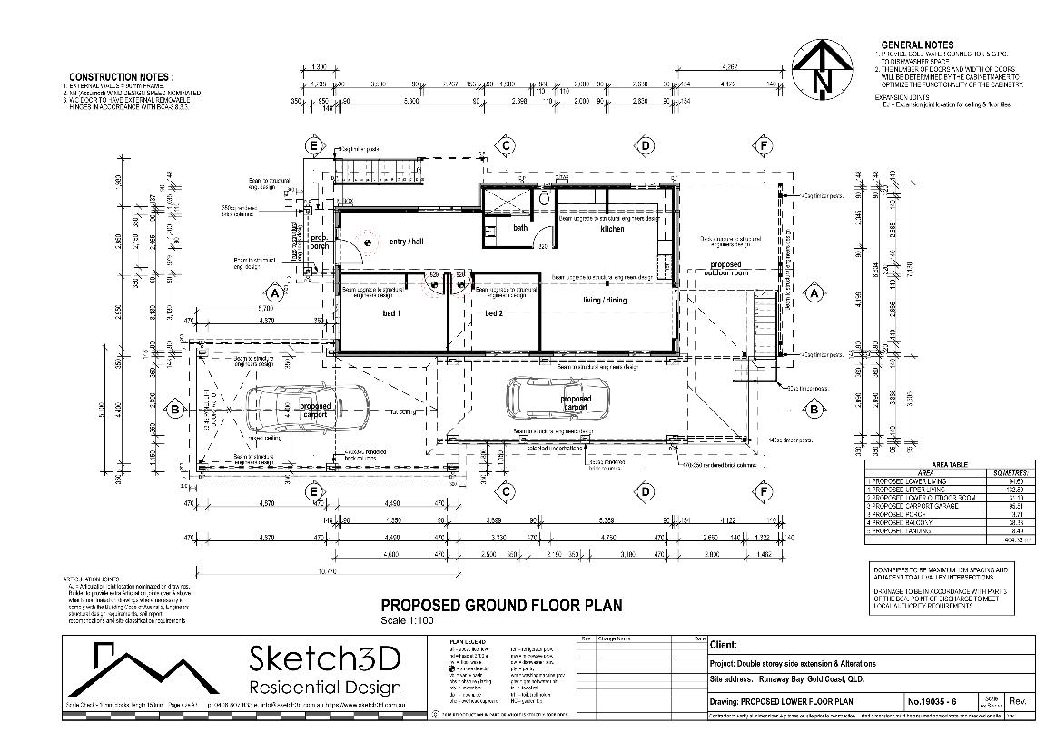 Proposed lower floor home extension plan