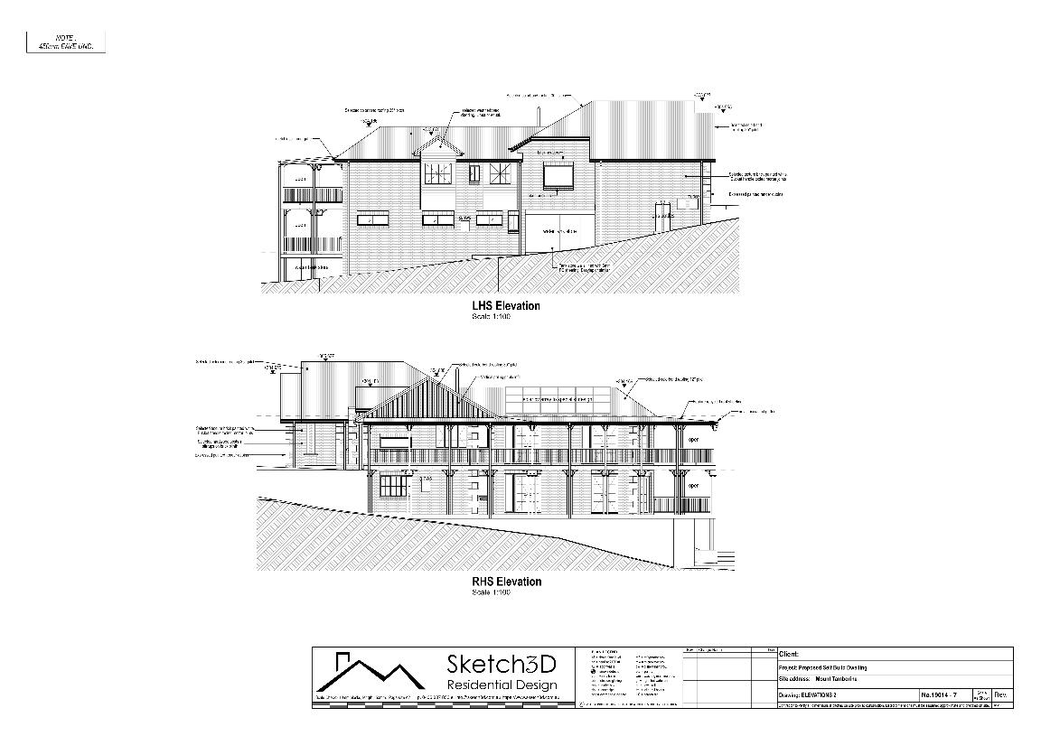 Draftsman - Owner build home, Side elevations - Tamborine Mountain