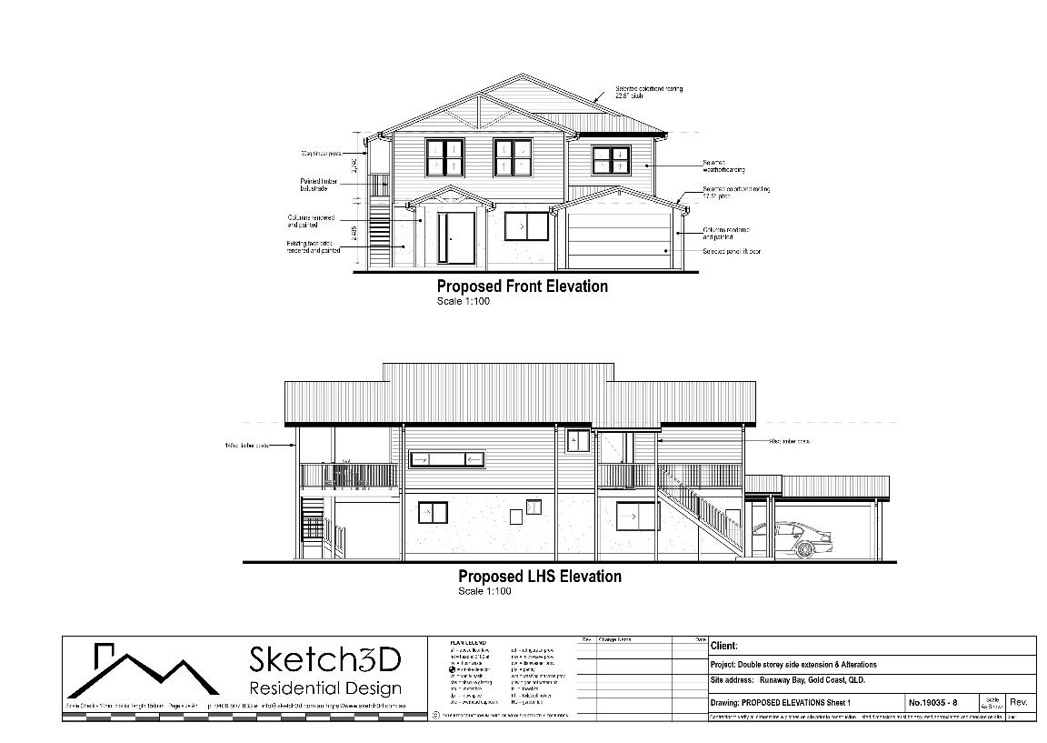 Proposed front and side home extension elevations