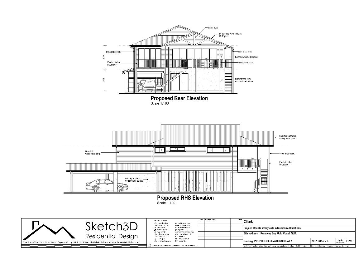 Proposed rear and side home extension elevations