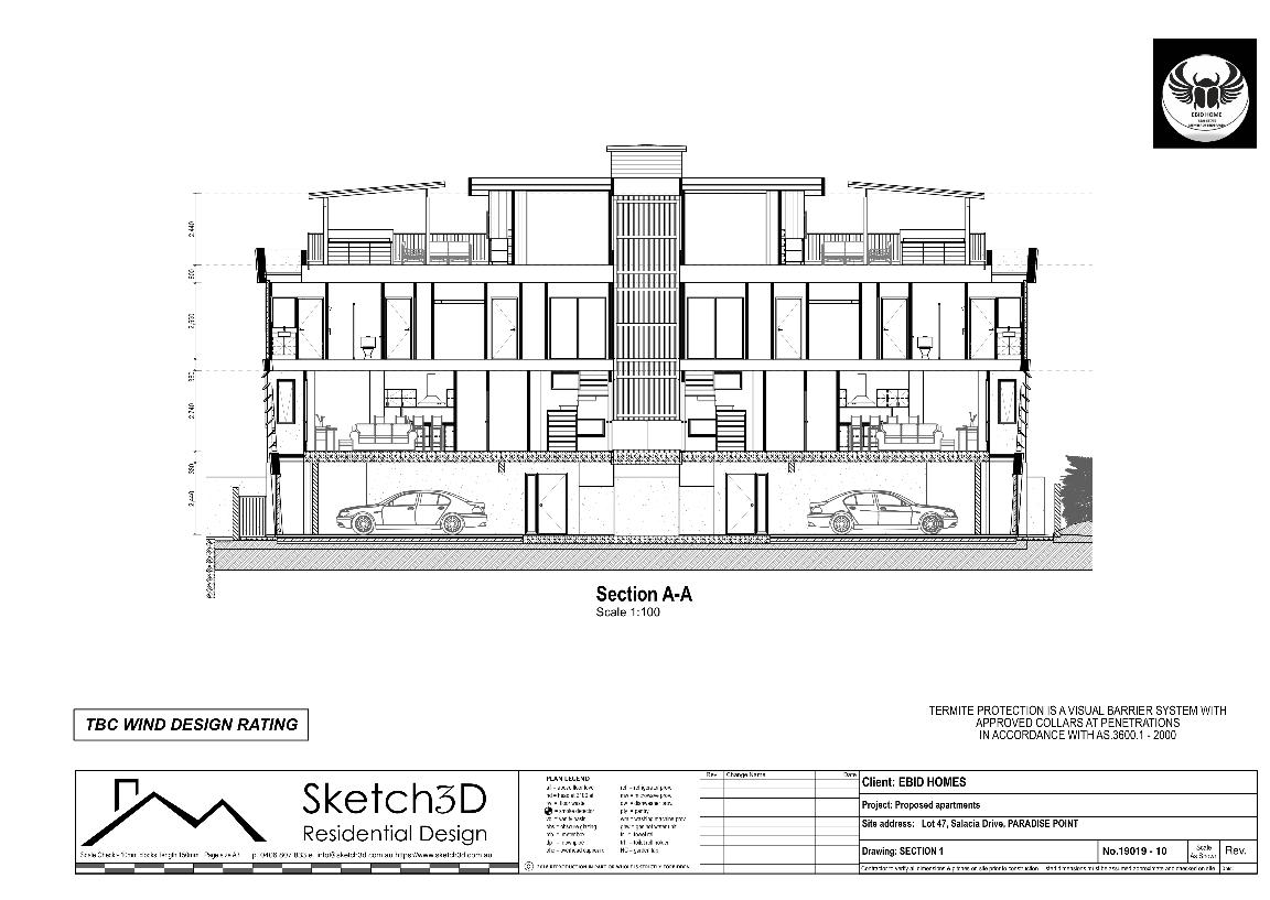 Draftsman - Apartment block design - Paradise Point, Gold Coast - Section AA