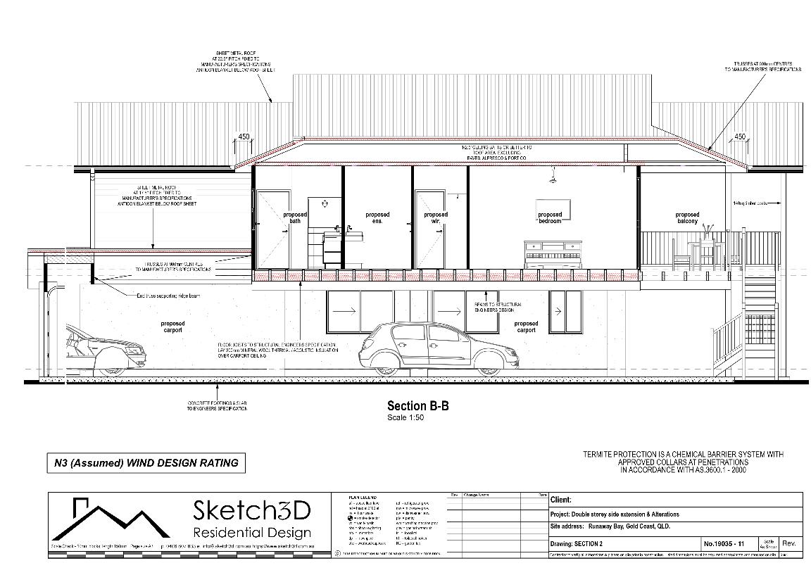 Proposed home extension Section BB