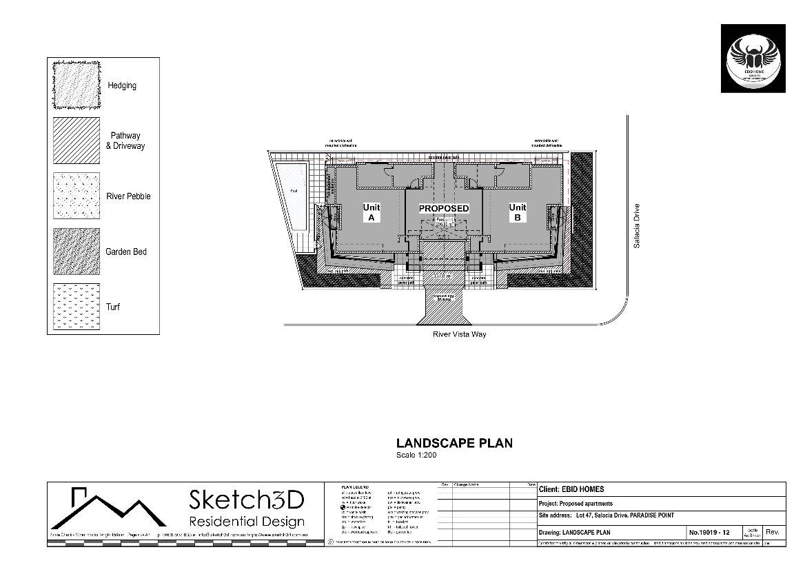 Draftsman - Apartment block design - Paradise Point, Gold Coast - Landscape plan