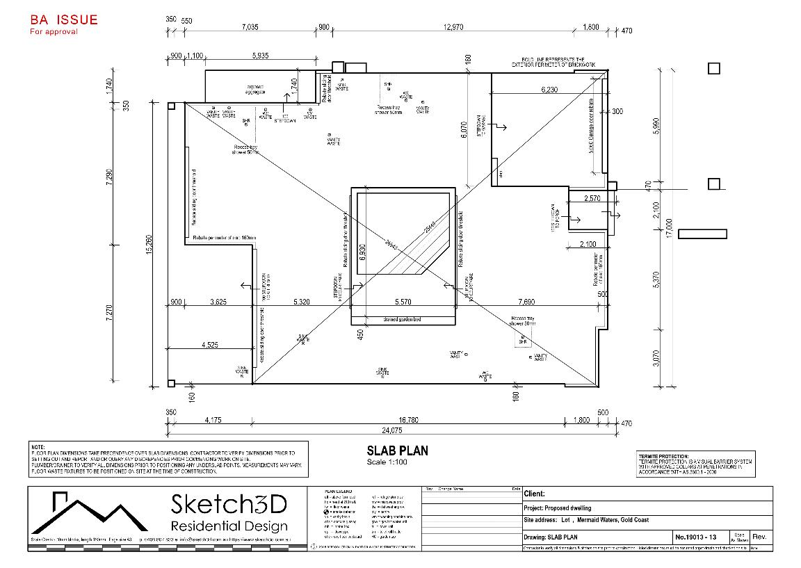 Draftsman - New build house slab plan, Mermaid Waters, Gold Coast