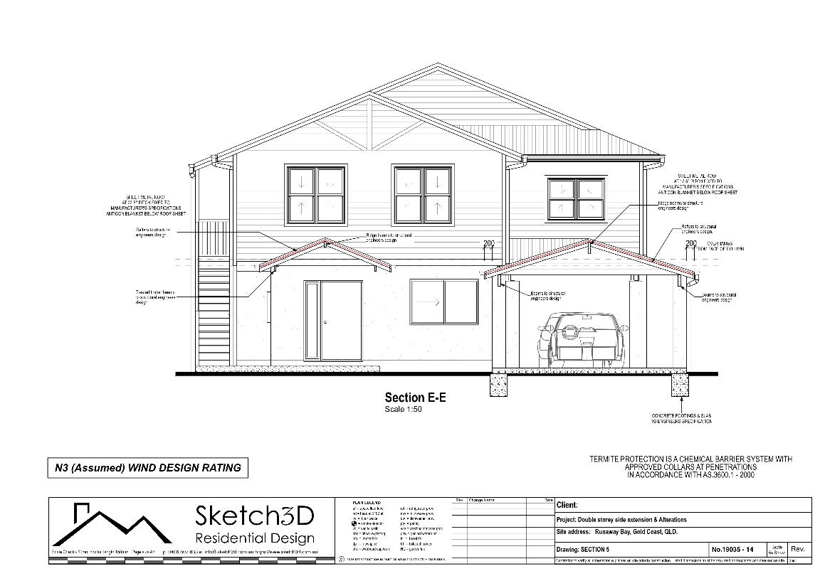 Proposed home extension section E-E