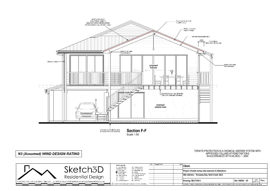 Proposed home extension section F-F