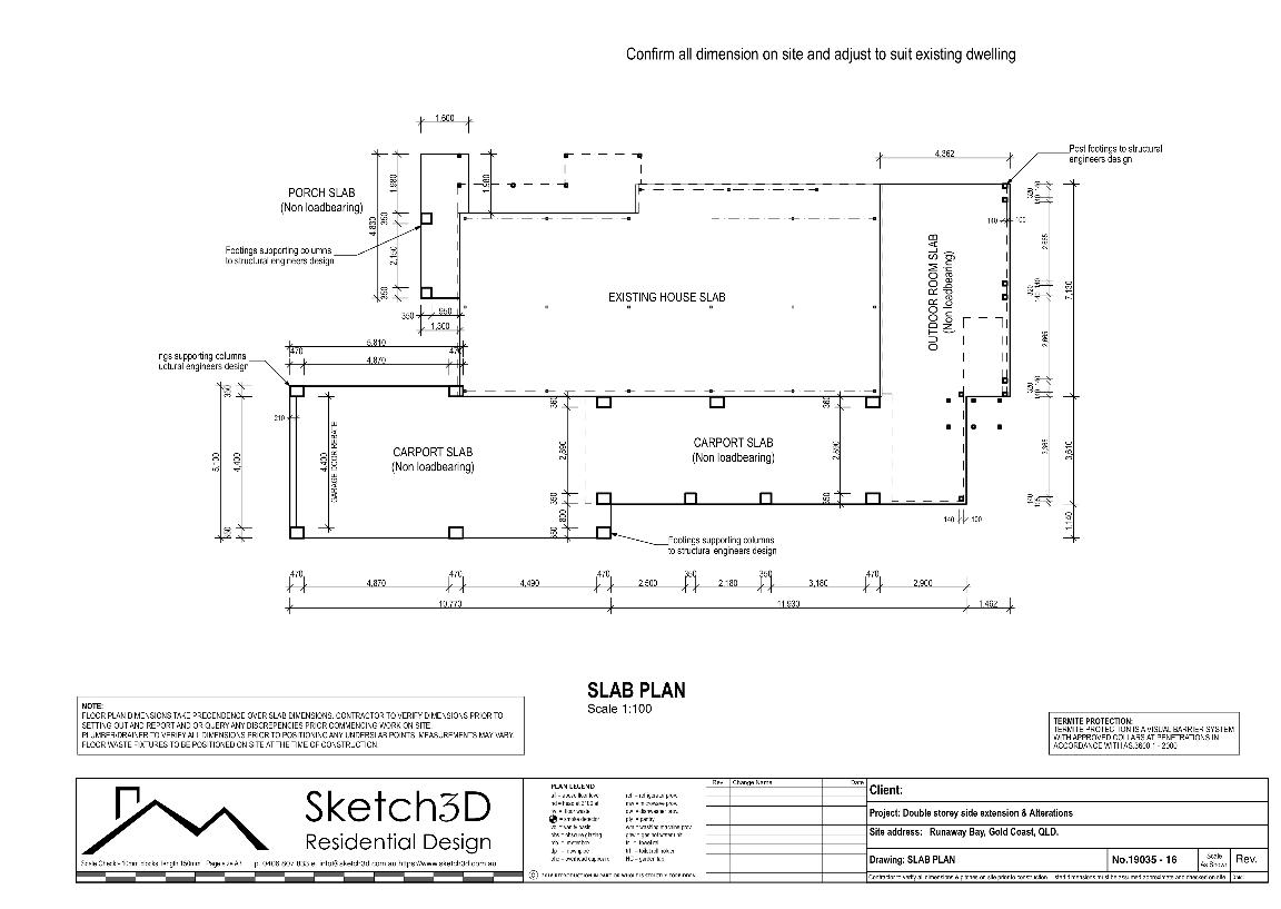 Proposed home extension slab plan