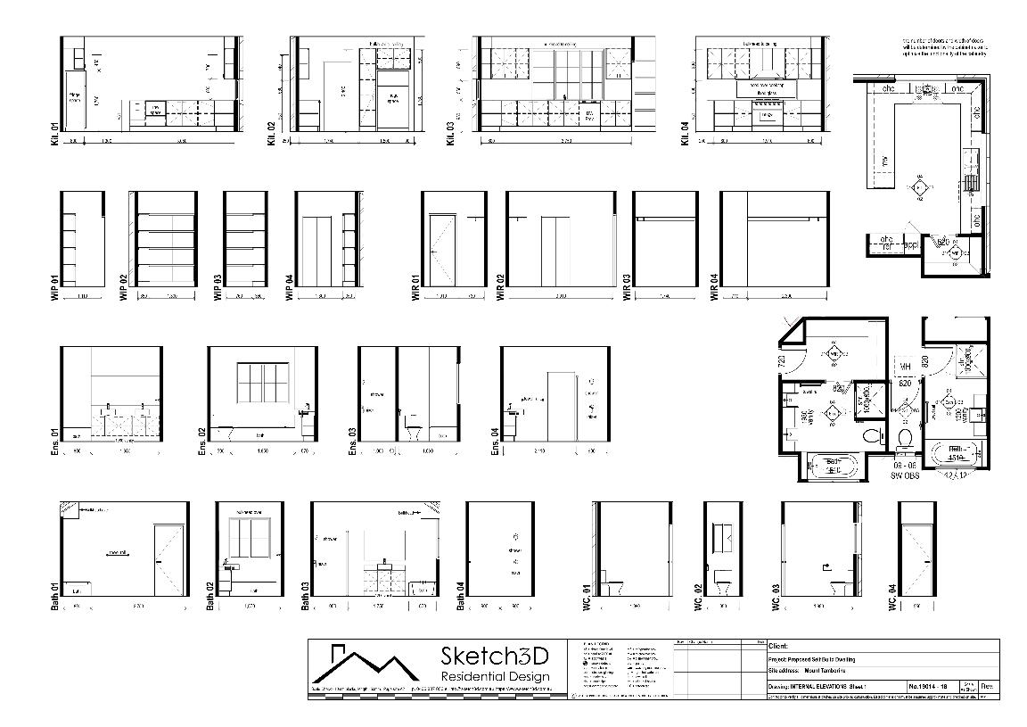 Draftsman - Custom home design, Tamborine Mountain, Internal wall elevations 1