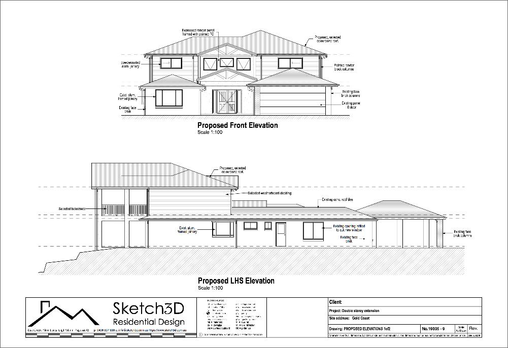 Gold Coast Proposed Front and Side elevations Elanora