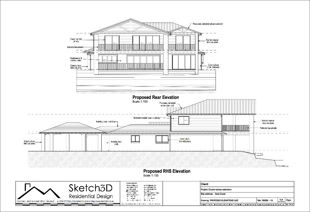 Gold Coast Proposed Rear and Side elevations Elanora