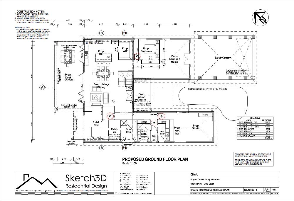 Gold Coast Proposed Lower Floor Plan Elanora