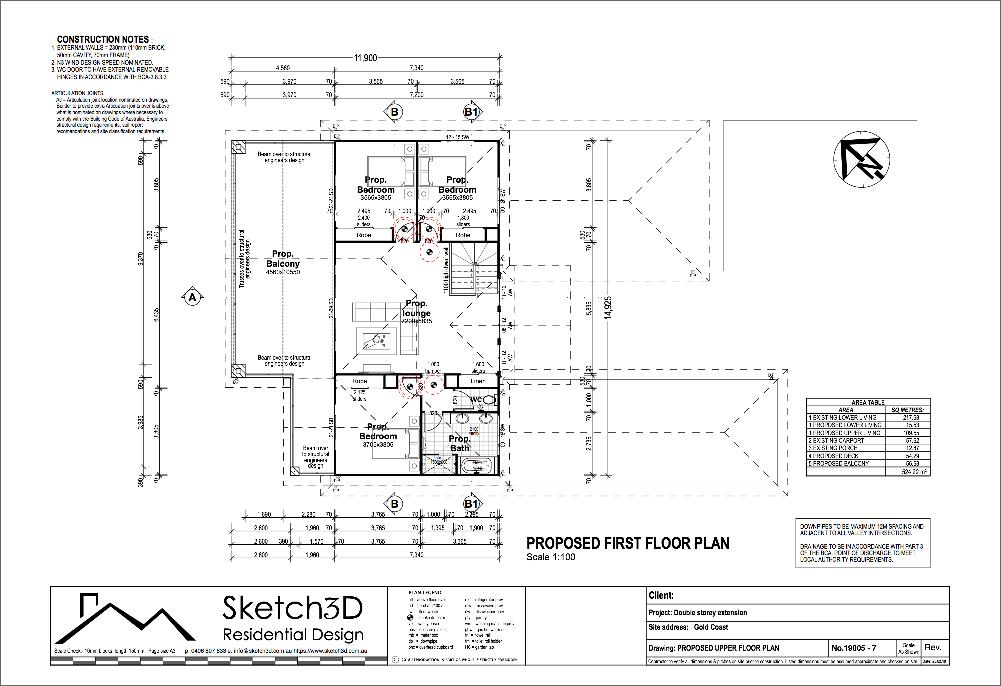 Gold Coast Proposed Upper Floor Plan Elanora