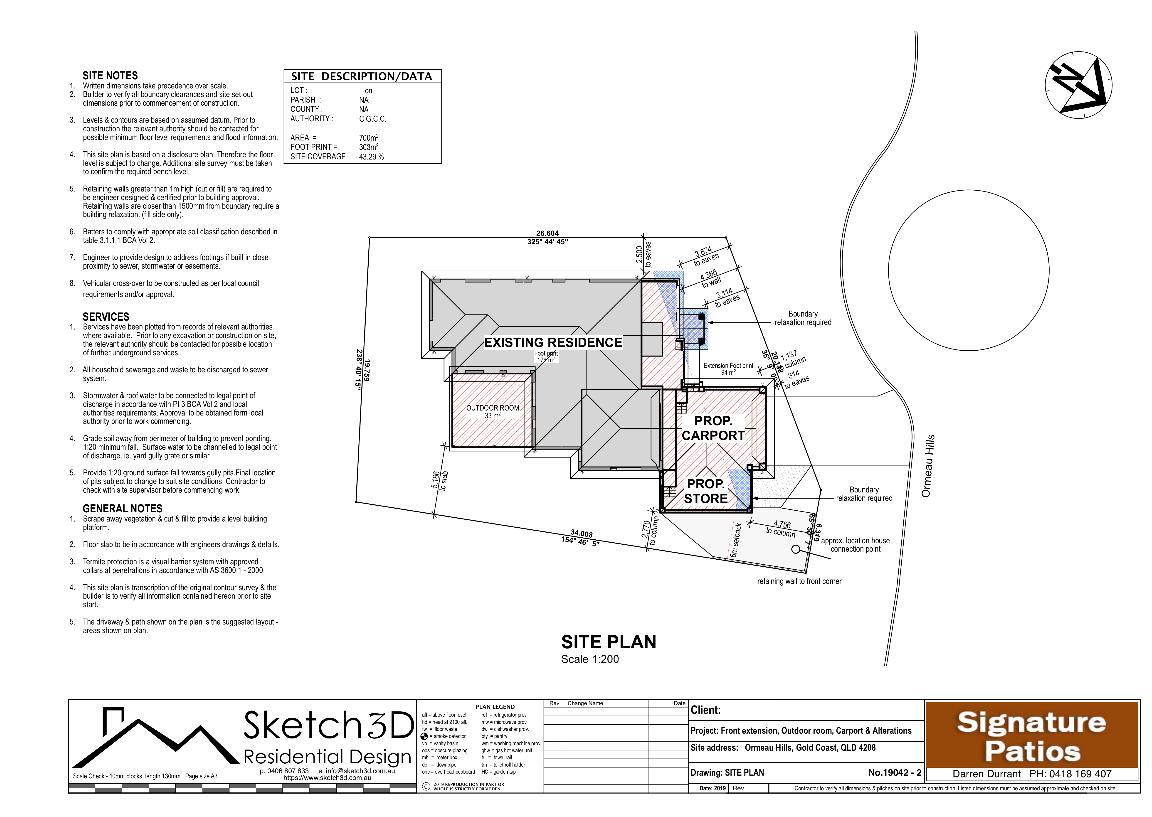 GoldCoast Garage Conversion and home extension Site Plan