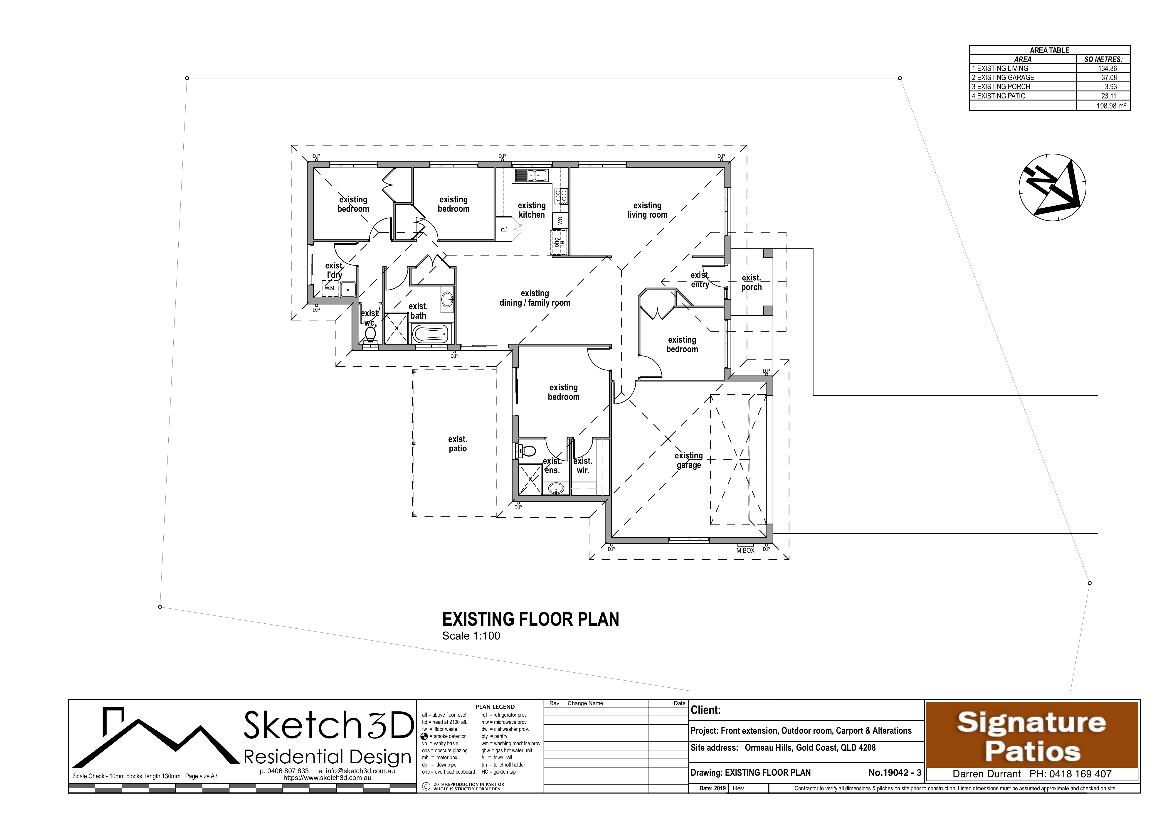 Existing Floor Plan - Ormeau-Gold Coast- Garage Conversion and Carport