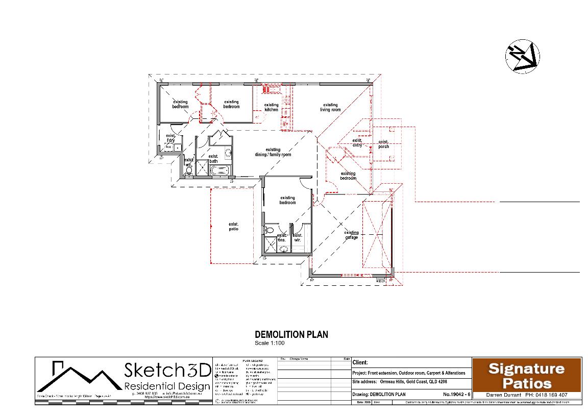 Demolition Plan Ormeau Gold Coast Garage Conversion and Carport