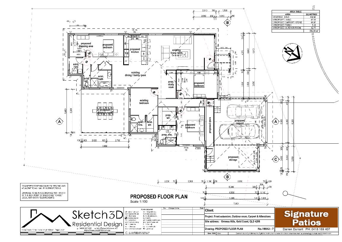 Floor Plan, Ormeau GoldCoast, Garage Conversion, Carport and extension designs