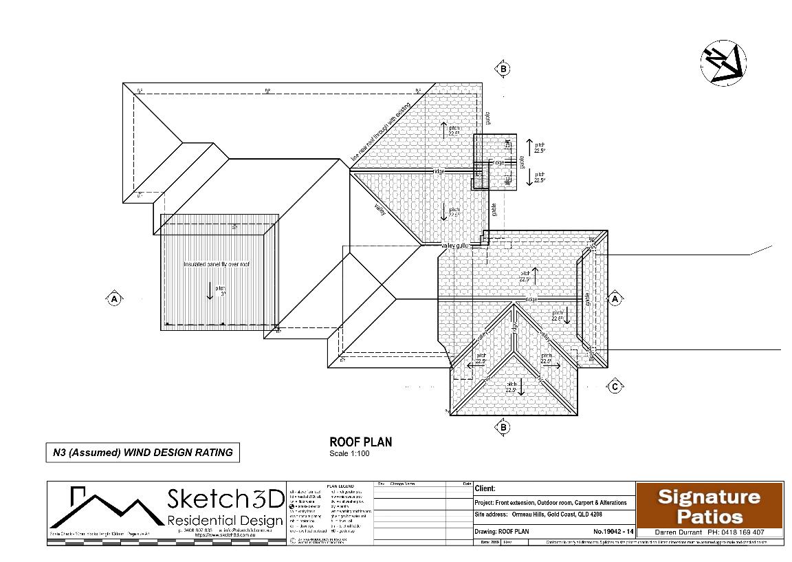 Roof plan - Ormeau,GoldCoast-Garage Conversion Carport and home extension design