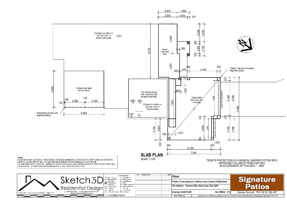 Slab plan - Ormeau,GoldCoast-Garage Conversion Carport and home extension design